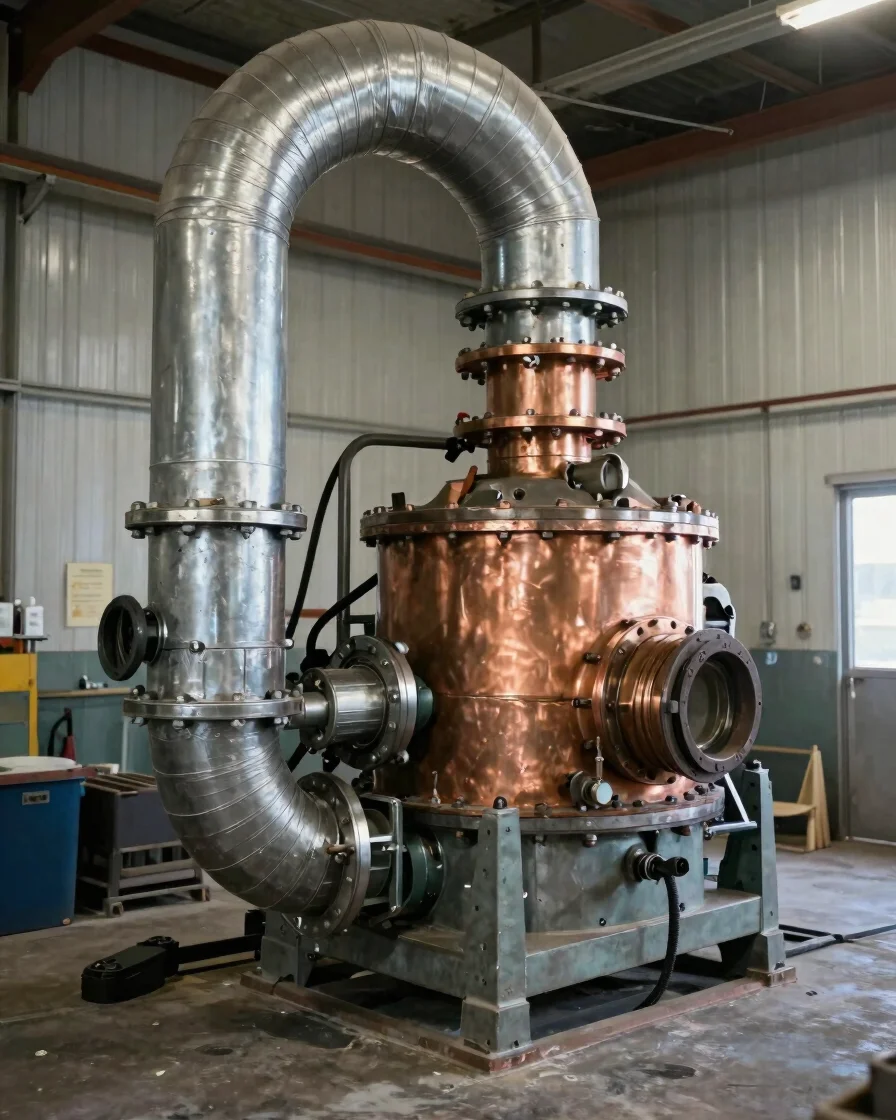 Documentary trade photograph of a furnace and ductwork being inst