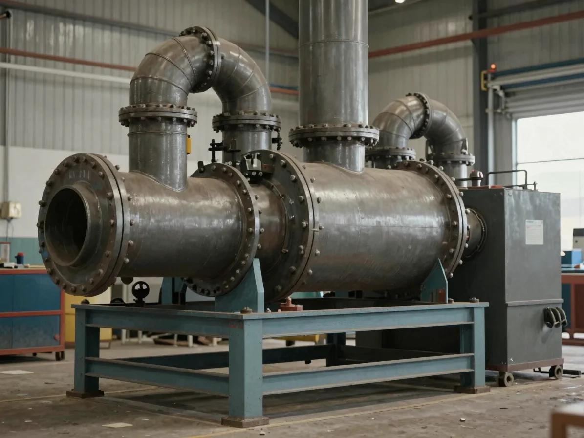 Documentary trade photography of a furnace unit in an installed p