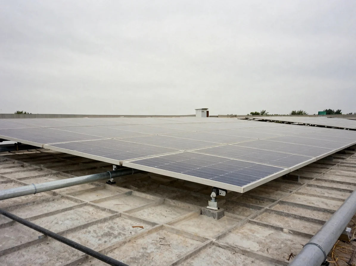 Documentary trade photography of solar energy collector panels mo